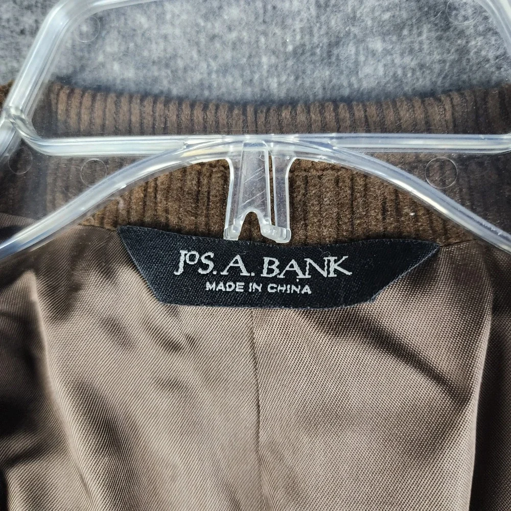 Jos A Bank Blazer Mens 43R Brown Wool Silk Corduroy Sport‎ Coat Jacket 2 Button
